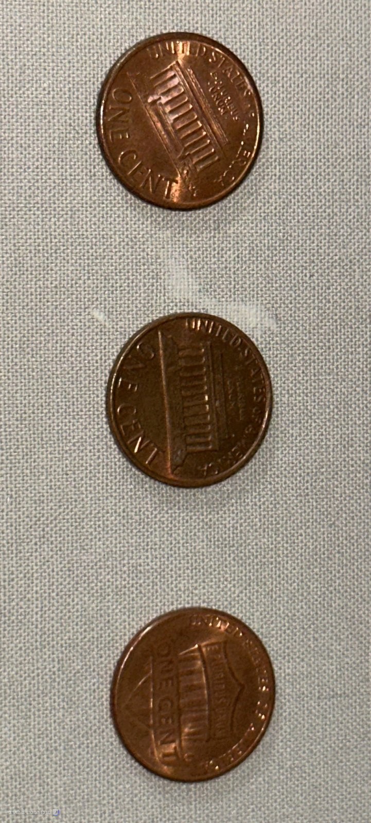 ארה״ב, 3 מטבעות סנט לינקולן (1982, 1993 ומטבע מאחרי 2010) - תמונה 2