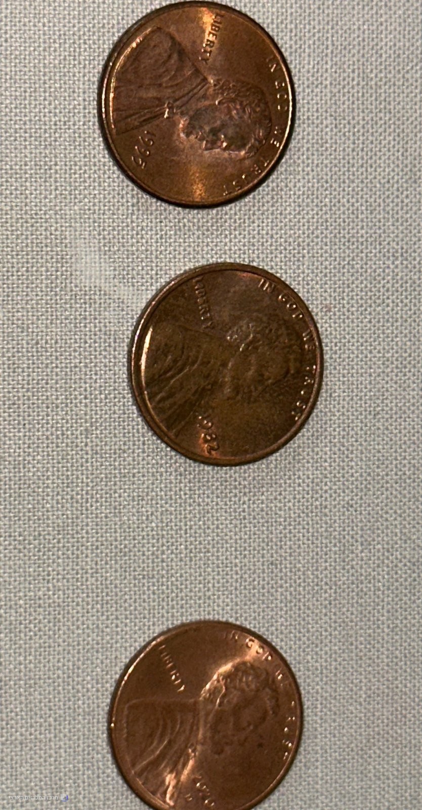 ארה״ב, 3 מטבעות סנט לינקולן (1982, 1993 ומטבע מאחרי 2010) - תמונה 1
